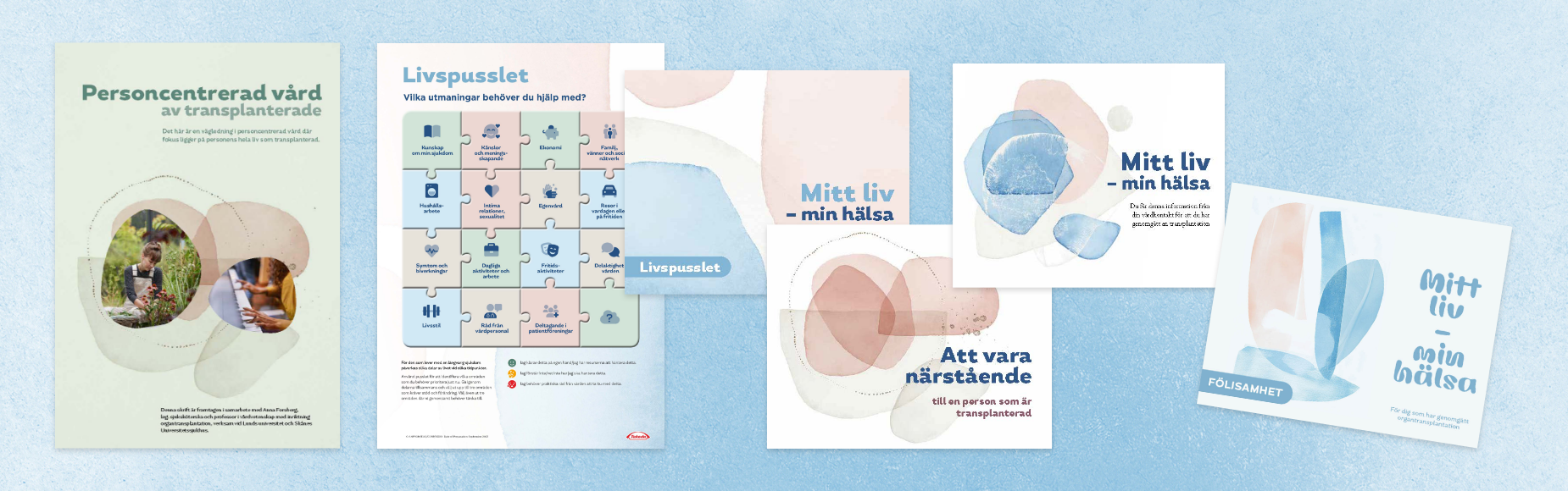 Kollage Mitt liv min hälsa-material transplantation