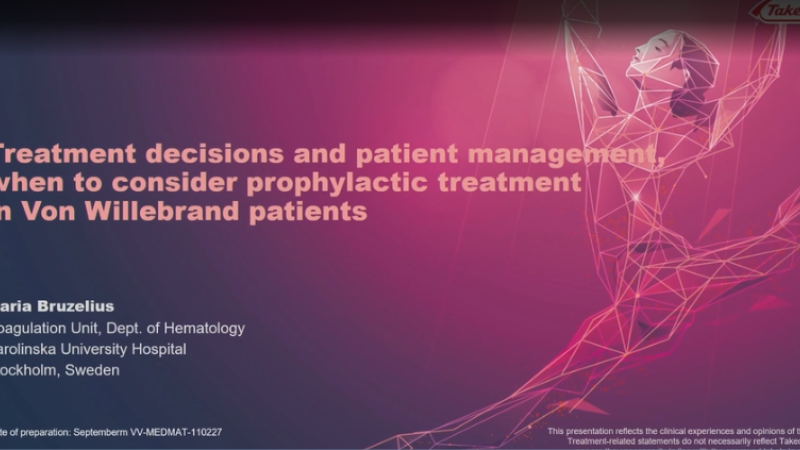 Treatment decisions and patient management NordCoag 2024