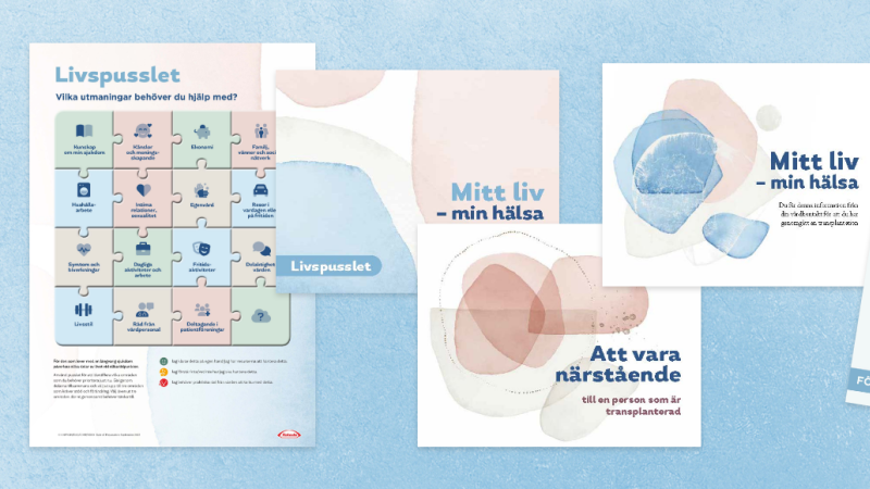 Kollage Mitt liv min hälsa-material transplantation